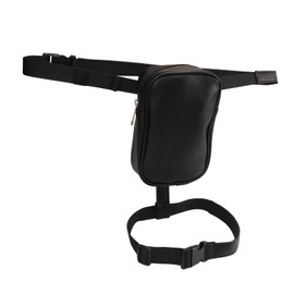 Leather Belt Bag, Thigh Bag with Leg Strap, Waterproof Thigh Strap Leg Bag, PU Leather, Large Capacity, Leg Strap Bag, Sturdy Women's Top, black