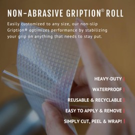 CATTONGUE GRIPS Non-Abrasive Grip Tape Wrap - 2” Thick Heavy-Duty, Waterproof Anti-Slip Tape for Wrapping Tools, Industrial & Commercial Uses - Indoor & Outdoor Anti-Slip Solution (Black, 60ft)
