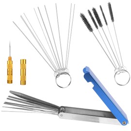 Gosknor Carburetor Cleaning Kit, Torch Tip Dirt Cleaner Set 13 Wires 10 Needles 5 Brushes 1 Pick Tool Kit Suitable for Auto Motorcycles ATV Welder Lawn Equipment