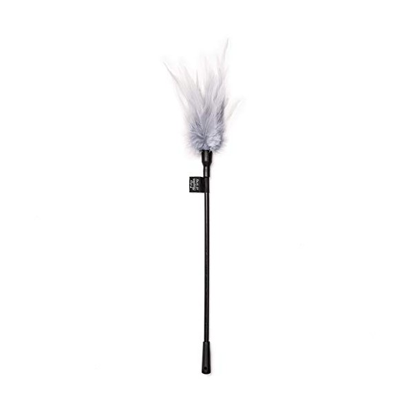 Fifty Shades of Grey Tease Feather Tickler - 14.5 Inch Soft Feather Tickler for Sensory Play - Long Handle to Access All Areas - Black/Grey