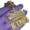 Crown King Hip Hop Pendant Chain Blinged Out Charm Gold