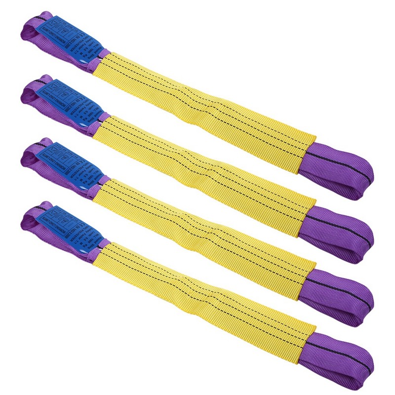 4pcs Recovery Alloy Wheel Securing Link Straps Trailer Transporter Yellow/Purple