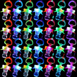 48 chupetes LED con luz LED para pacificadores, chupetes intermitentes, chupetes LED, chupetes brillantes que brillan en la oscuridad, regalos de fiesta para Halloween, Navidad, cumpleaños (6 colores