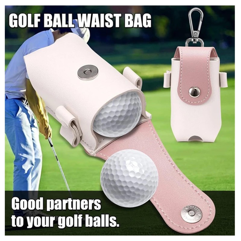 Leather Golf Ball Case with Golf Marker, Professional Recommended Golf