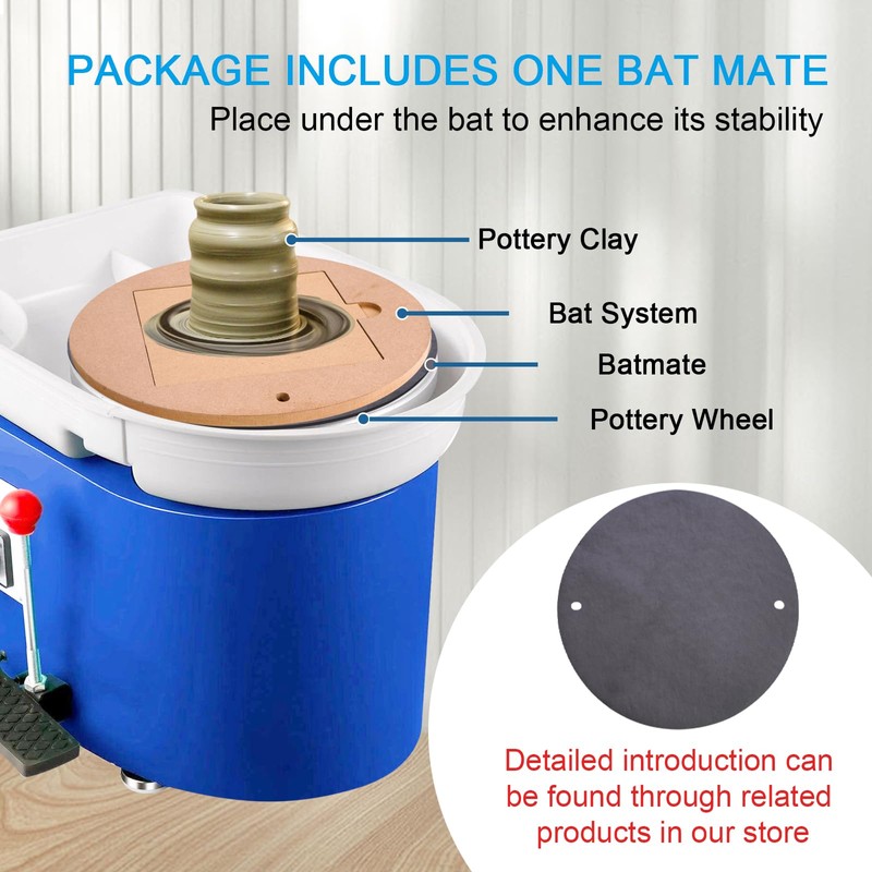 LEOLIO Pottery Wheel Bat System, Upgraded 12” Round Outer Bat