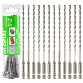 HLOFIZI 5/32" x 6" Masonry Drill Bits 5/32 inch Concrete Drill Bits Hammer Drill Bit, for Cement, Brick, Stone, Block, Stucco Wall, 12 Pack
