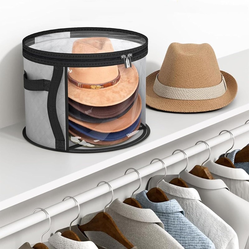 fufupaw Pack of 2 Round Hat Boxes with Lid, 42