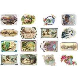 Decoupage Paper Pack (10sheets A4 / 8"x12") Spring and Winter Landscapes FLONZ Vintage Ephemera