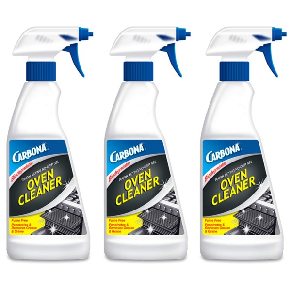 Carbona Oven Cleaner | Grease & Stain Fighting Formula | Odor Free | 16.8 Fl Oz Each, 3 Pack