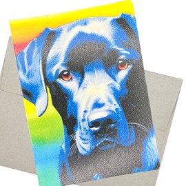 Black Labrador Retriever Greeting Card with Envelope (5X7 Inches and Blank Inside) Black Lab card for Birthday, Anniversary, Wedding, and Friendship Card or from a Dog Groomer or Veterinarian (Black Lab 1)