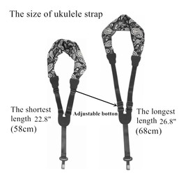 Ukulele Strap Scarf Style Adjustable Neck Strap and Ukulele Belt with Hook for Guitar