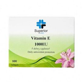 Vitamin E 1000 IU Capsules – 100 Softgels | 100 Days Supply | High Strength Natural D-Alpha Tocopherol | Halal & Kosher | Blister Pack |
