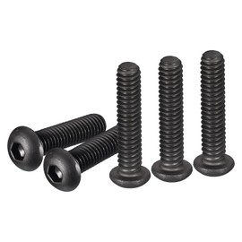 DTGN 20pcs 1/4-20x1-1/4" Button Head Socket Cap Screw Machine Carbon Steel Black Oxide Hex Drive Full Thread UNC Fastener