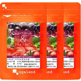ogaland Resveratrol & Tomatricopine (180 Capsules/3 Month Supply) for Beauty and Health Concerned (Polyphenol Formulated with 13 Cups of Wine)