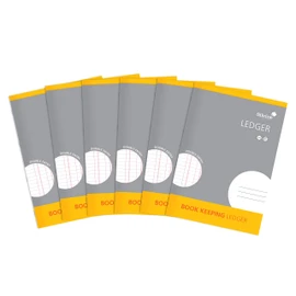 Silvine A4 Book Keeping Ledger, 32 Pages Printed 'Double Entry' - Ref SJA4L-P [Pack of 6]