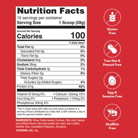 Unjury Whey Protein Powder | Strawberry | 21g 100% Whey Isolate Protein Powder | Low Carb and Lactose Free | Gluten Free | Certified Kosher | 15 Servings