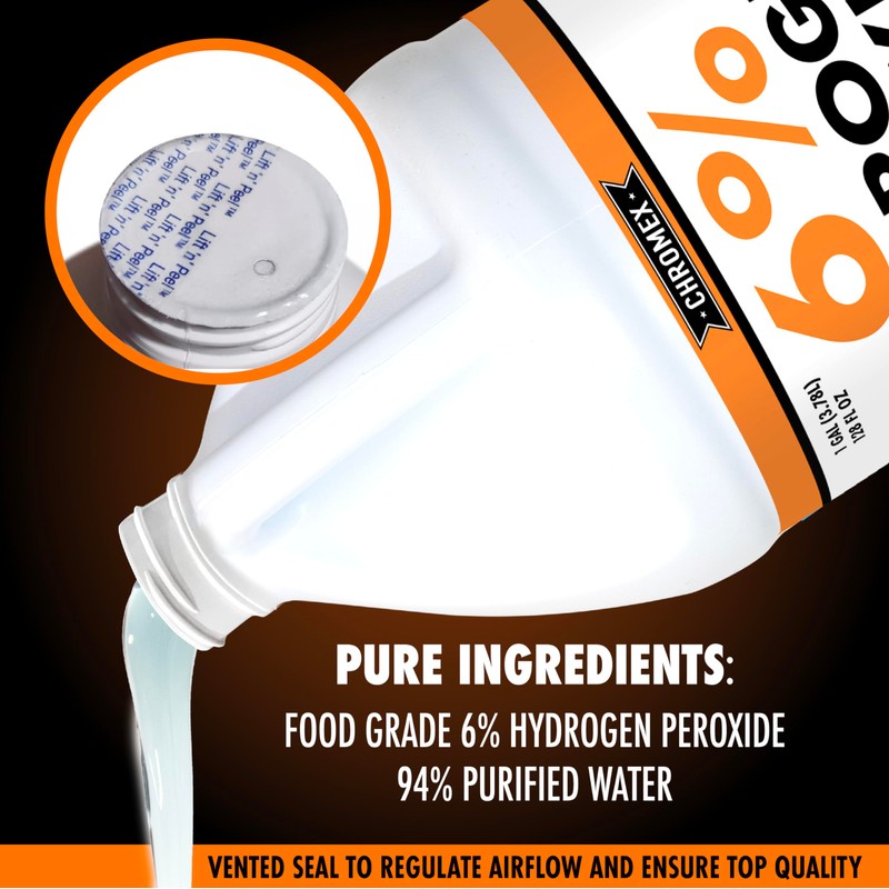 Chromex 6 Percent Hydrogen Peroxide, Food Grade, Home, Kitchen, Bath