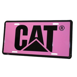 Caterpillar Dark Pink/Black Ladies Vanity Aluminum License Plate