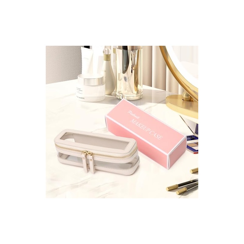 Pinkmik - Bolsa de maquillaje transparente para maquillaje, bolsa de