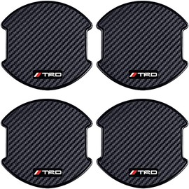 TRD Door Handle Protector TRD Car Carbon Door Knob Guard Anti-Scratch 4 Pack (L, TRD)