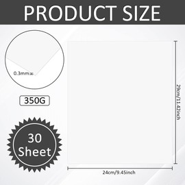 BENECREAT 30 PCS White Rectangle Cardboard Shirt Inserts, 11.4x9.4inch Foldable Lining Fold for DIY Packaging Inserts, Organising Clothes, 0.3mm Thick