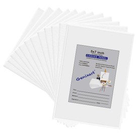 Genixart White Blank Canvas Panels, Primed Professional Artist Canvases Boards for Acrylics & Oils Painting (5"x7", 6Pack)
