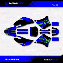 Factory EFX Blue & Green Shift Racing Graphics Kit fits 00-07 YAMAHA TTR125 TTR 125 decal