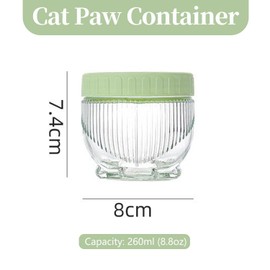Orkim 6-Piece Cat Paw Shaped Storage Jars, Cute & Leak-Proof Plastic Containers with Lids for Snacks, Candy, Spices, BPA-Free Canisters for Pantry, Desk, Kitchen Organization