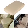 munirater Center Console Lid Leather Armrest Cover Beige Replacement for