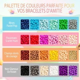 zenmag Beads for bracelets, 4952 pieces, 24 colours beads set for friendship bracelets, 1040 letter beads in ascending order and 50 pieces number beads with pendants, EUAGS102M01