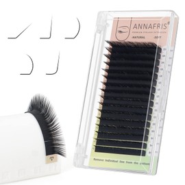 ANNAFRIS L/L+/LC/LD/LU(M) Curl Individual Eyelash Extension Natural Synthetic Mink Matte Black False Lashes Extension Faux Cils Maquillage (LU Curl, 0.10 8-15mm Mix)