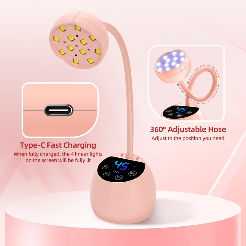 Mini UV LED Nail Lamp, LCD Display, Automatic Intelligent Sensor,