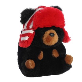 Aurora® Festive Rolly Pet™ Blake Black Bear™ Stuffed Animal - Adorable Companions - On-The-Go Fun - 5 Inches