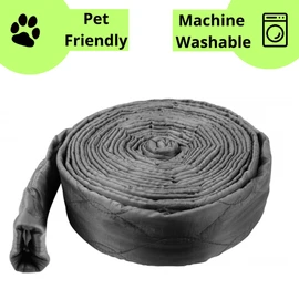 Universal 35ft Central Vacuum Hose Cover - Padded, Machine Washable, Easy Install with Zipper - Stylish Grey Protection for Your Vacuum System