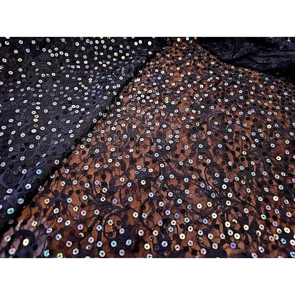 Unbranded Dark Gray Netting Lace Fabric Special Occasion Sequin Fancy