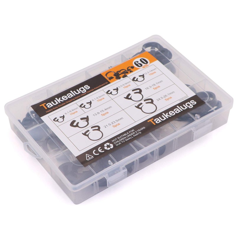 60-Pcs Heavy Duty Speedy Double Snap Grip Nylon Plastic Hose