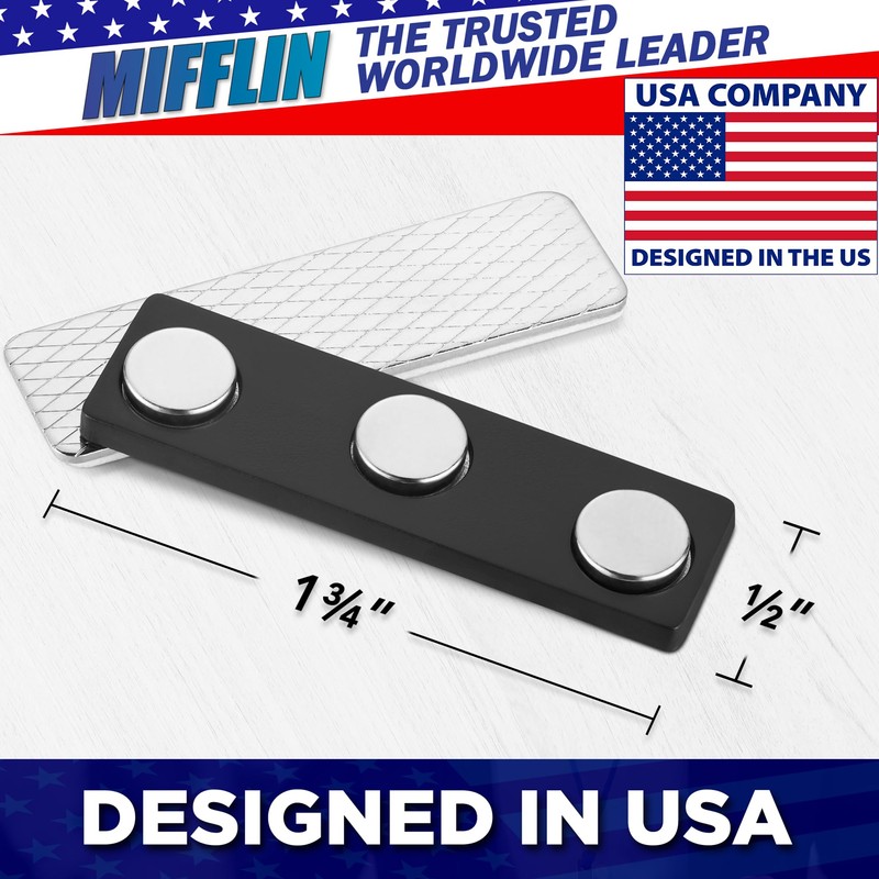 Mifflin-USA - Name Tag Magnets - 10 Pack, 1.75 x