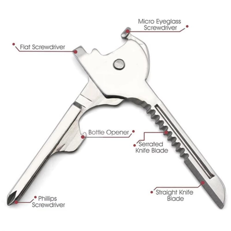 TECHZOCO 6 in 1 Multitool Keyring Mini Multifunctional Multitool, Survival