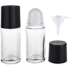 JJLFresheners 2Pcs Black Clear Empty Glass, Essential Oil Roller Bottles