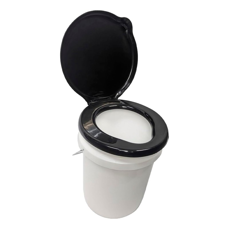 SE Portable Black Plastic Toilet Seat Lids, Fits a 5