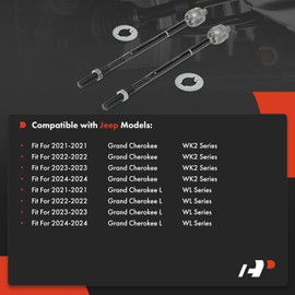 A-Premium 2 x Front Inner Tie Rod Ends, Compatible with Jeep WK2 Series Grand Cherokee 2021-2024, WL Series Grand Cherokee L 2021-2024