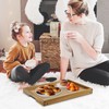 VaeFae Acacia Bed Table Tray, Wooden Breakfast Tray with Folding