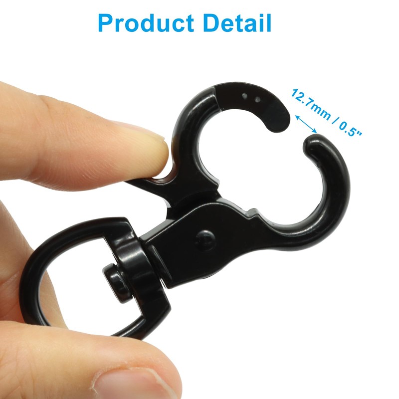Marvexi 10Pcs Black Swivel Trigger Snap Hook, Stainless Steel