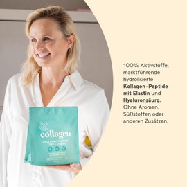 Alpha Foods Collagen Powder, Premium Collagen Hydrolysate, Peptides Type 1, 2 & 3, High Dose Collagen Powder with Hyaluronic Acid and Elastin, Tasteless, Made in Germany, 400 g