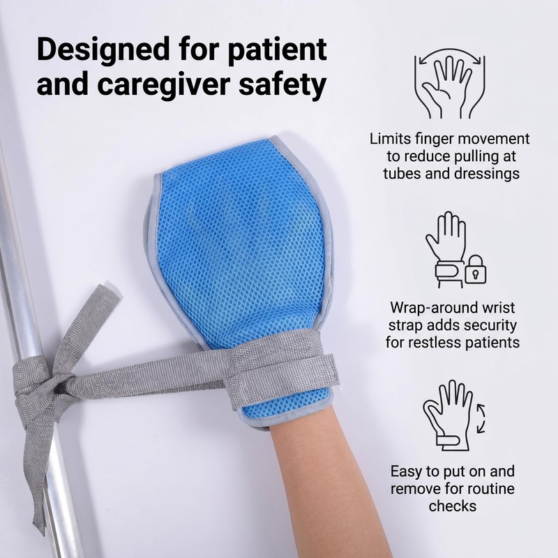 ENLUNTRA 2 Pack Dementia Hand Restraint Gloves for Elderly, Washable