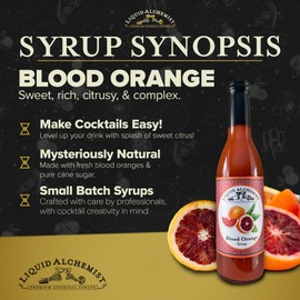 Liquid Alchemist Blood Orange Syrup for Cocktails - Real Ingredients Make our Blood Orange Puree a Perfect Blood Orange Margarita Mix - Non-GMO Blood Orange Sour Mix - Blood Orange Juice Syrup (25 oz)