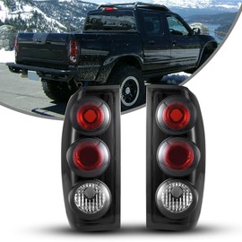 I1MOTOR Tail lights Fit for Nissan Frontier 1998 1999 2000 2001 2002 2003 2004, Taillights Lamps Assemblies, Tail Lamps Replacement, Passenger & Driver Side, 1 Pair (Black Housing+ Clear Lens)