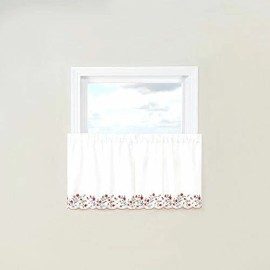 Renaissance Home Fashion Bloom Embroidered Tier Pair, 56" x 36", Americana