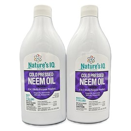 Nature's IQ Advanced Formula Neem Oil with Built in Mixing Agent. Just add Water. 4 in 1 Products. Controls Insects, Mites, Fungus, and Nematodes. (32 Fl Oz)