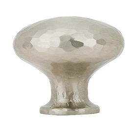 Emtek 86037 Hammered 1-1/4" Solid Brass Round Arts & Crafts Cabinet Knob, Satin Nickel